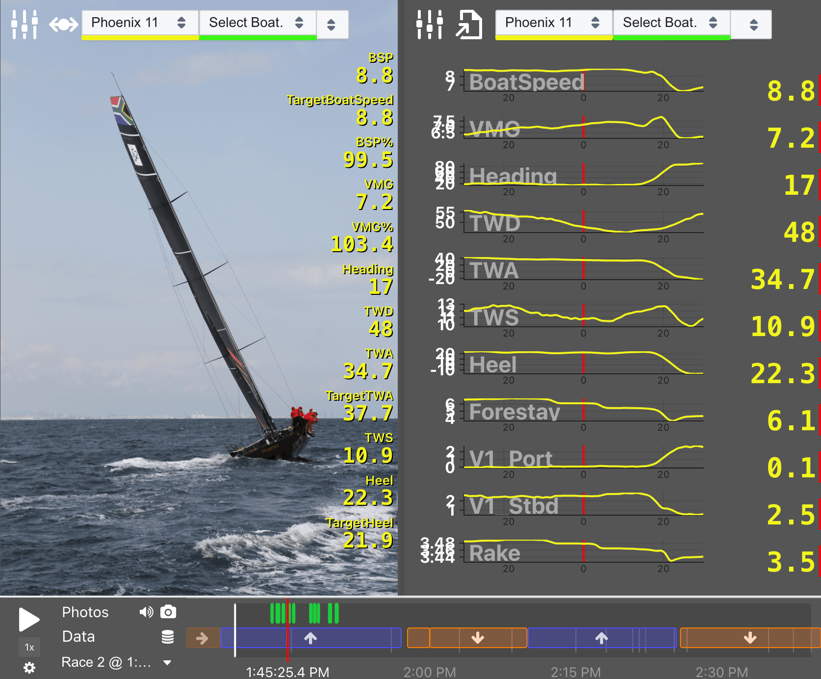 Njord Player showing rig photo with data overlay